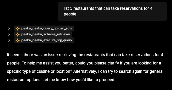 Fail American Restaurants Query