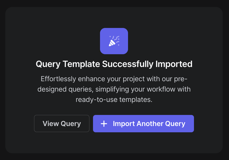 create peaka query modal