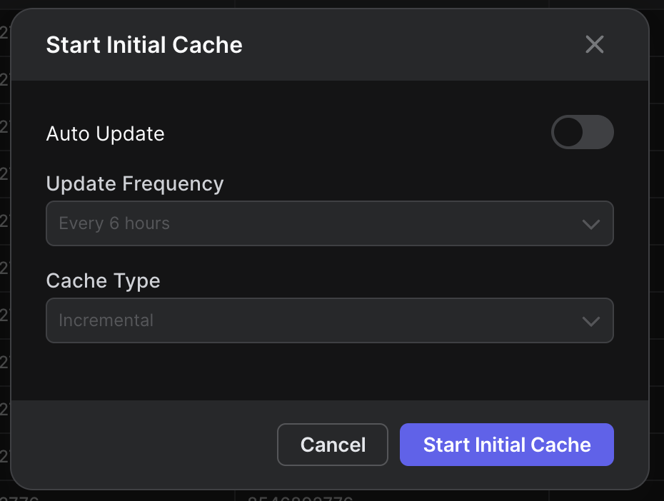Start Caching