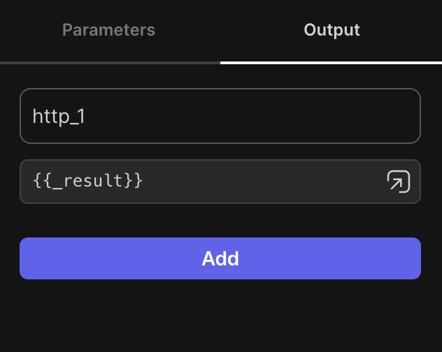 output of a flow node