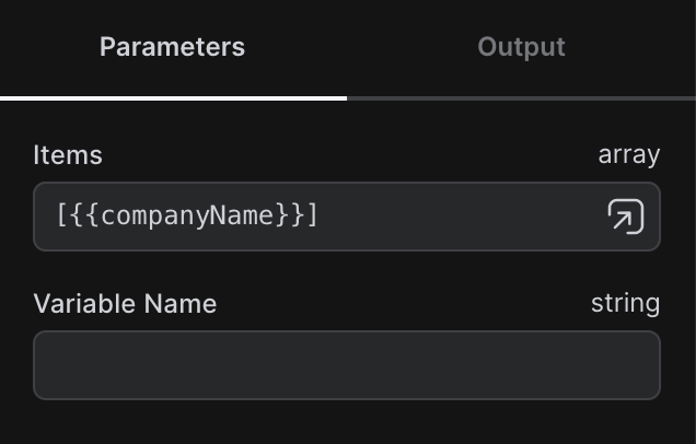 parameters of a flow node