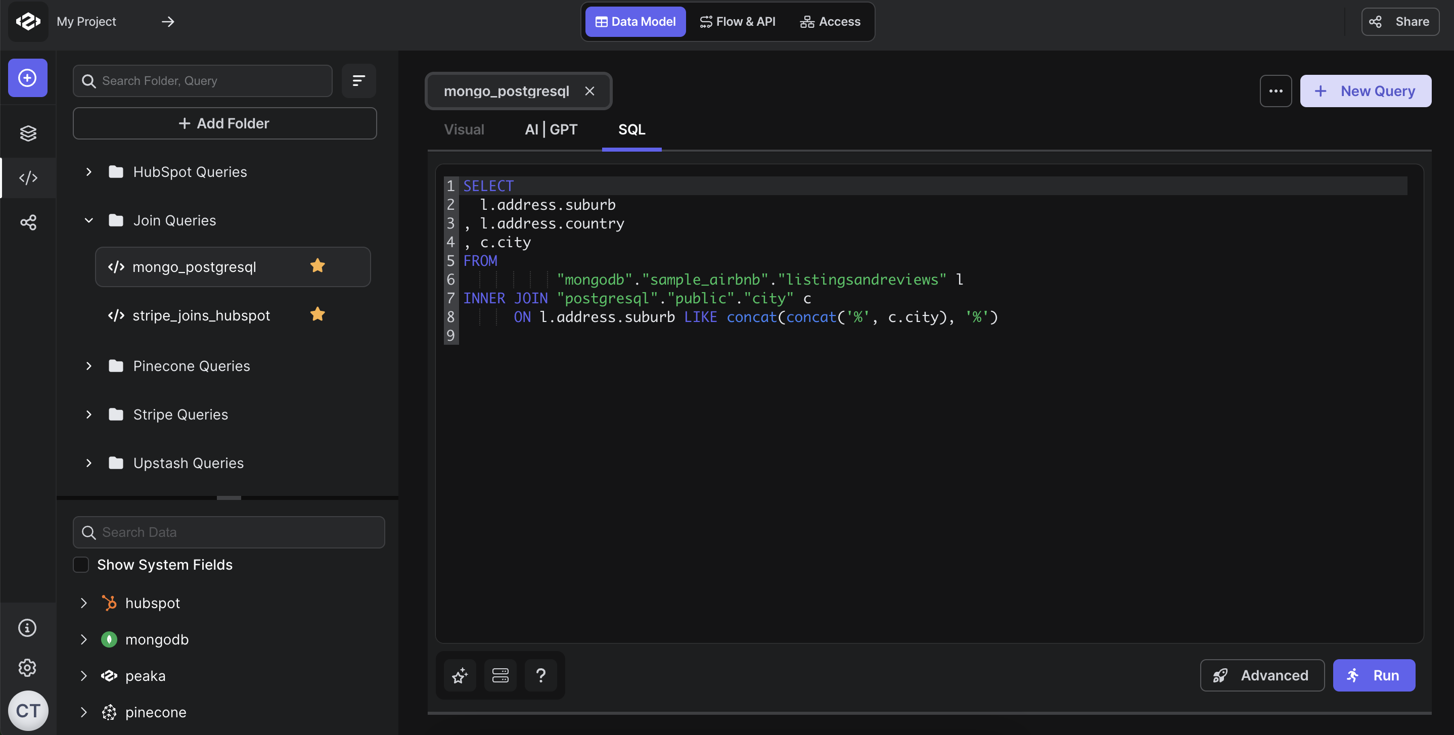 sql query view