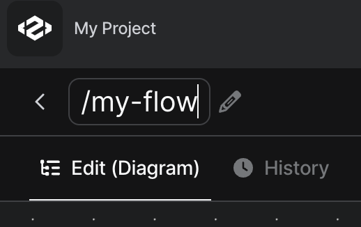 focused flow name input