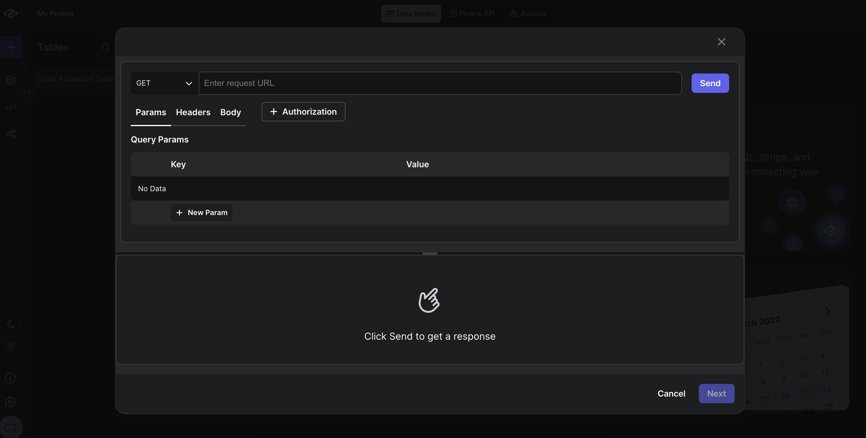 enter API details