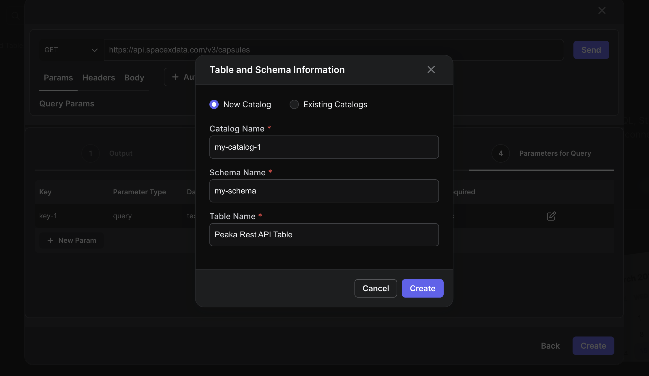 create catalog
