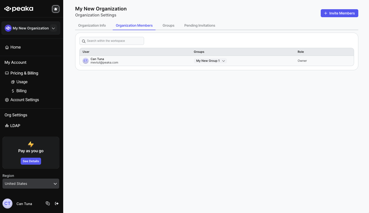 manage organization members