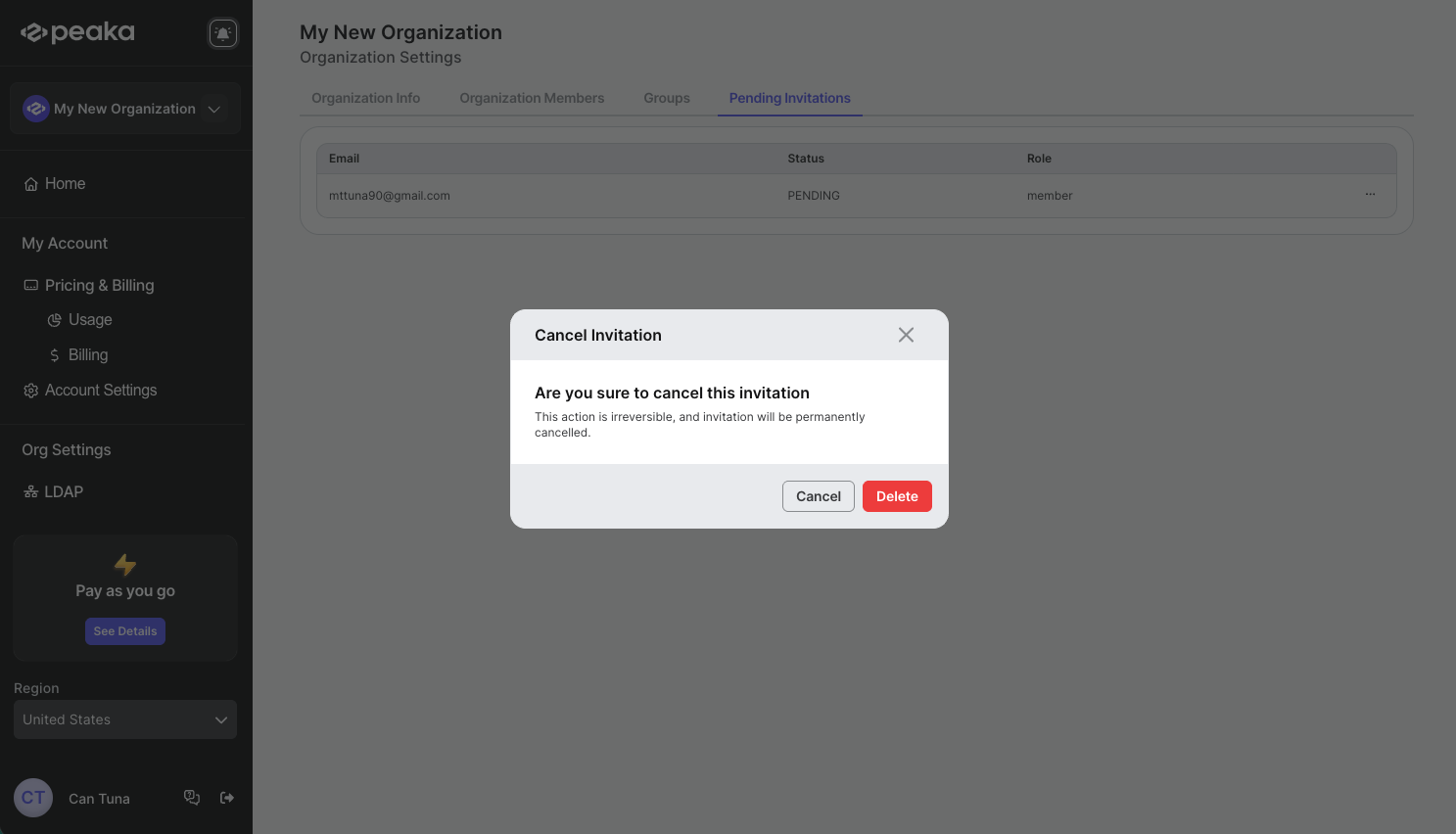 cancel invitation confirmation