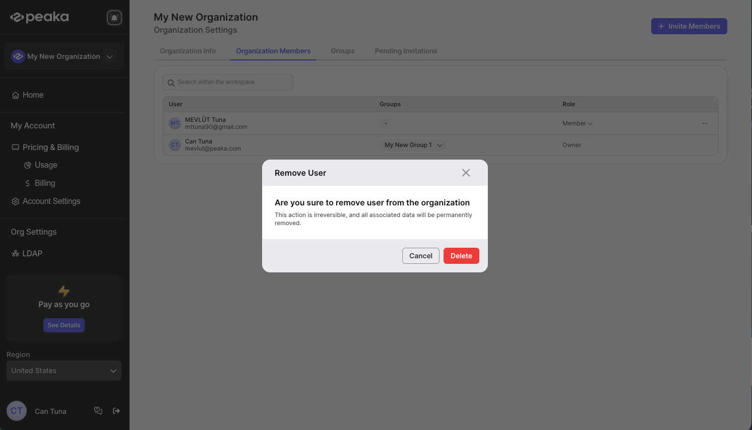 remove member confirmation