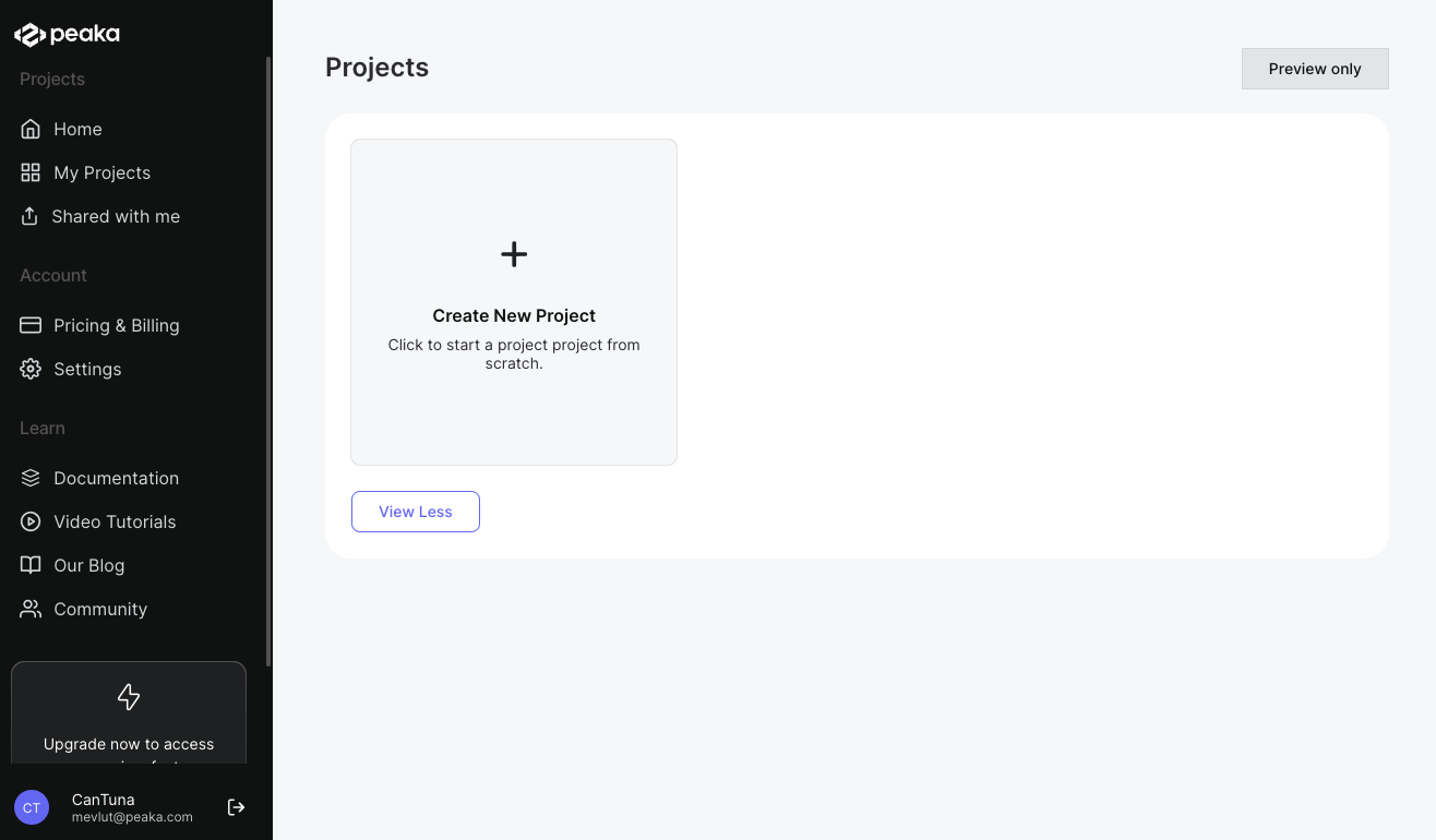 delete project modal view